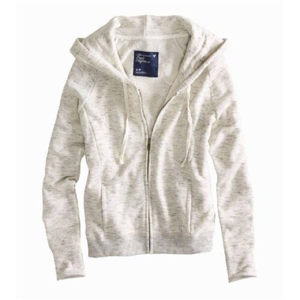 American Eagle light gray zip hoodie